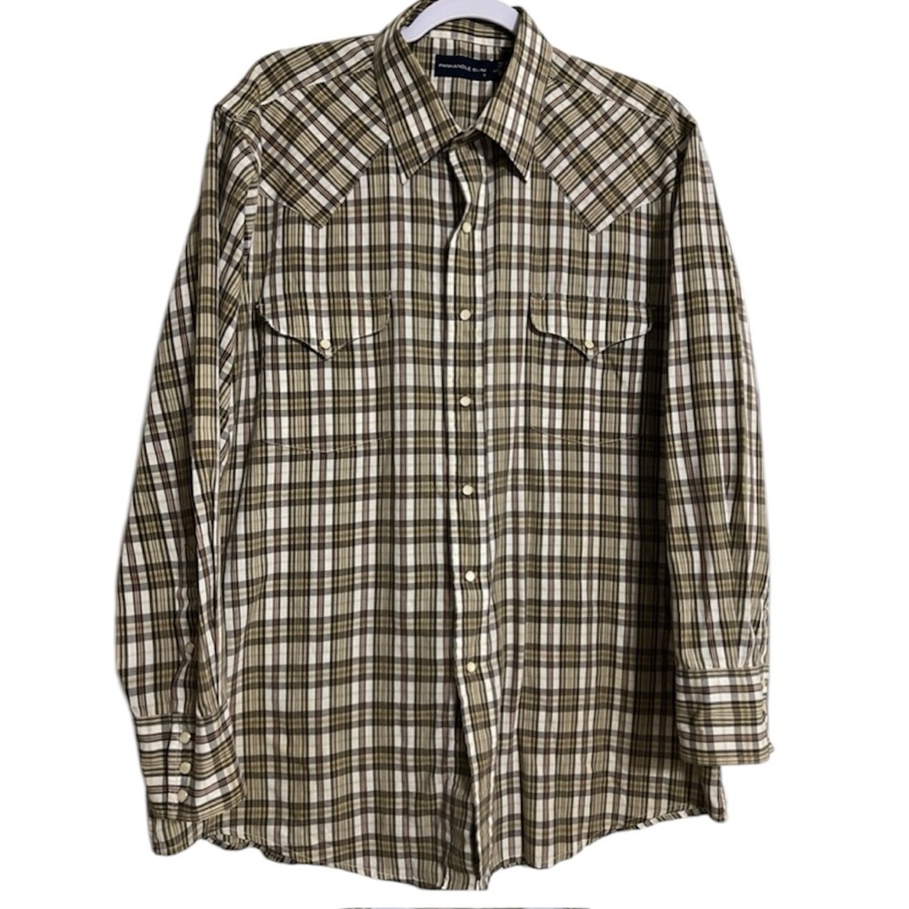 Vintage Panhandle Slim Men’s Button Down Pearl Snap L 16.5 3/4